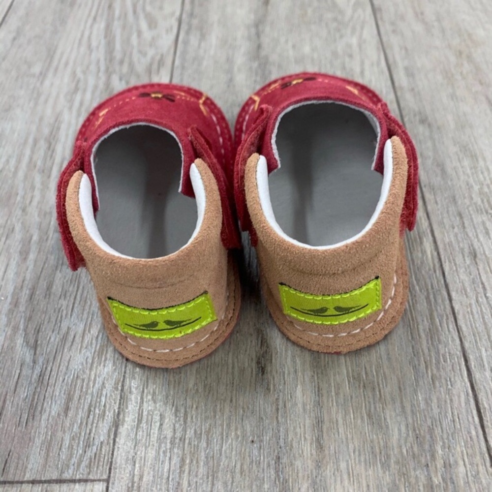 Pipit Suede Flower Apricot Camel Baby Shoes Size 2 - Picture 5 of 10